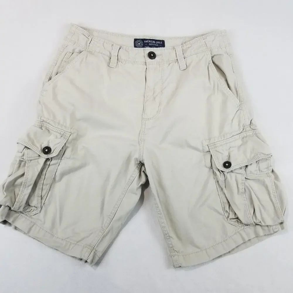 American Eagle Cargo Shorts 32 Khaki Classic Baggy 10